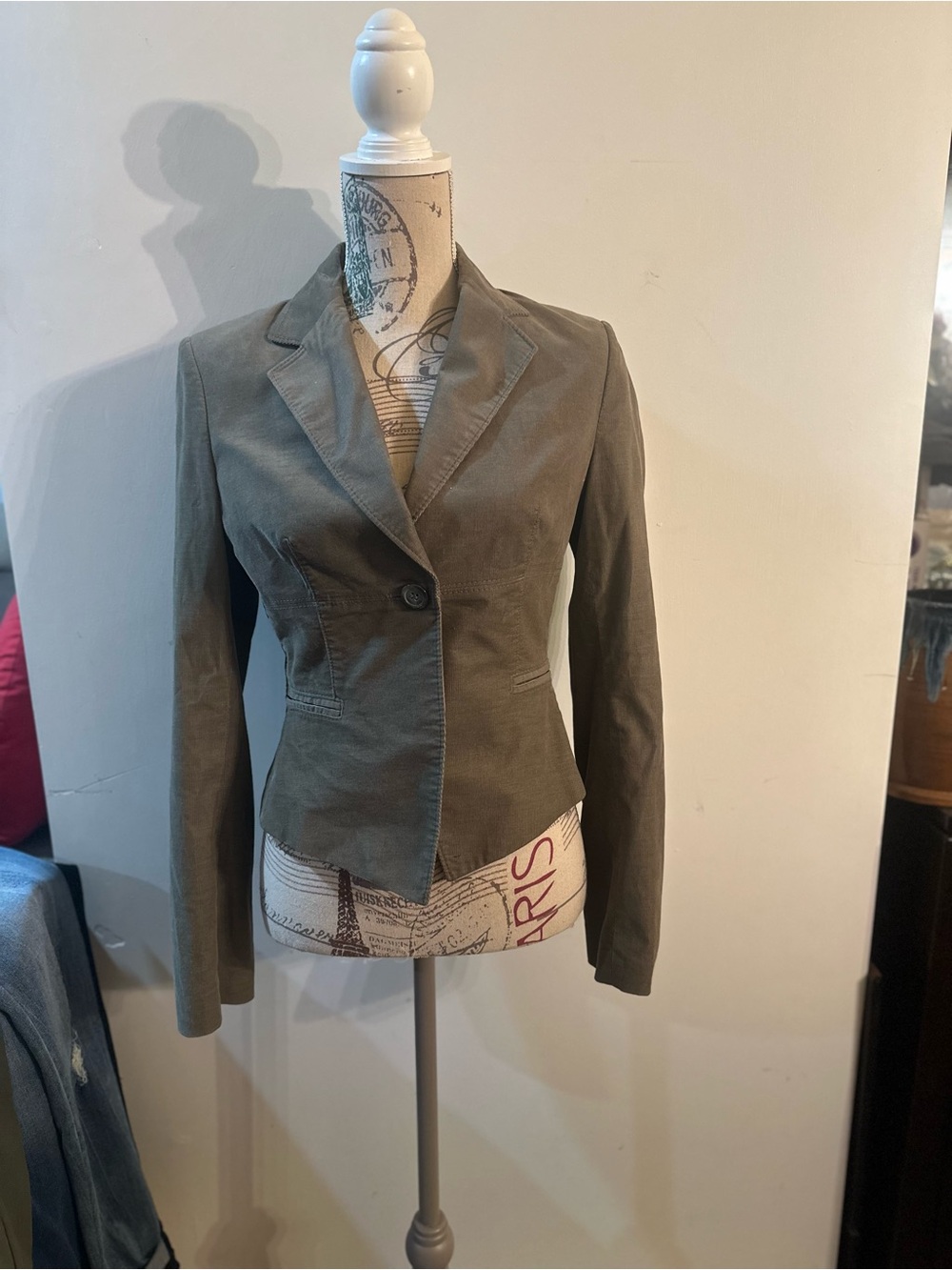 The Limited Olive Tailored Single-Button Blazer